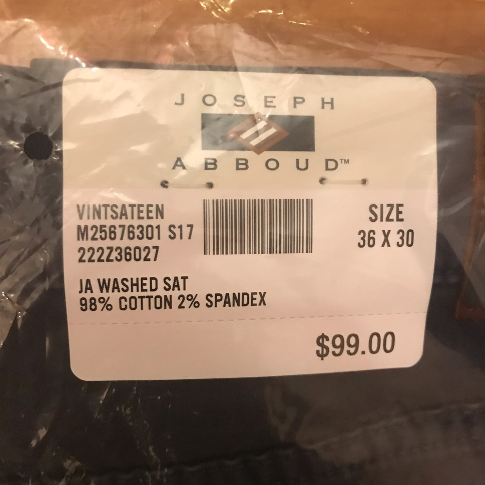 SOLD! NWT Joseph Abboud 36 x 30 Classic Fit Sateen - Picture 7 of 9